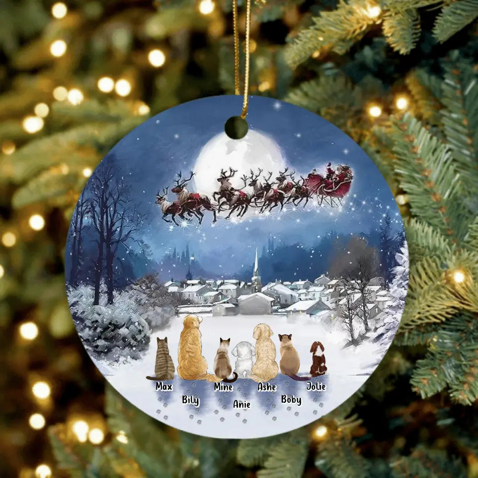 Personalized Christmas Pet Ornament - Up to 7 Pets - Best Gift For Christmas And Dog Lovers/Cat Lovers - TT1FV8