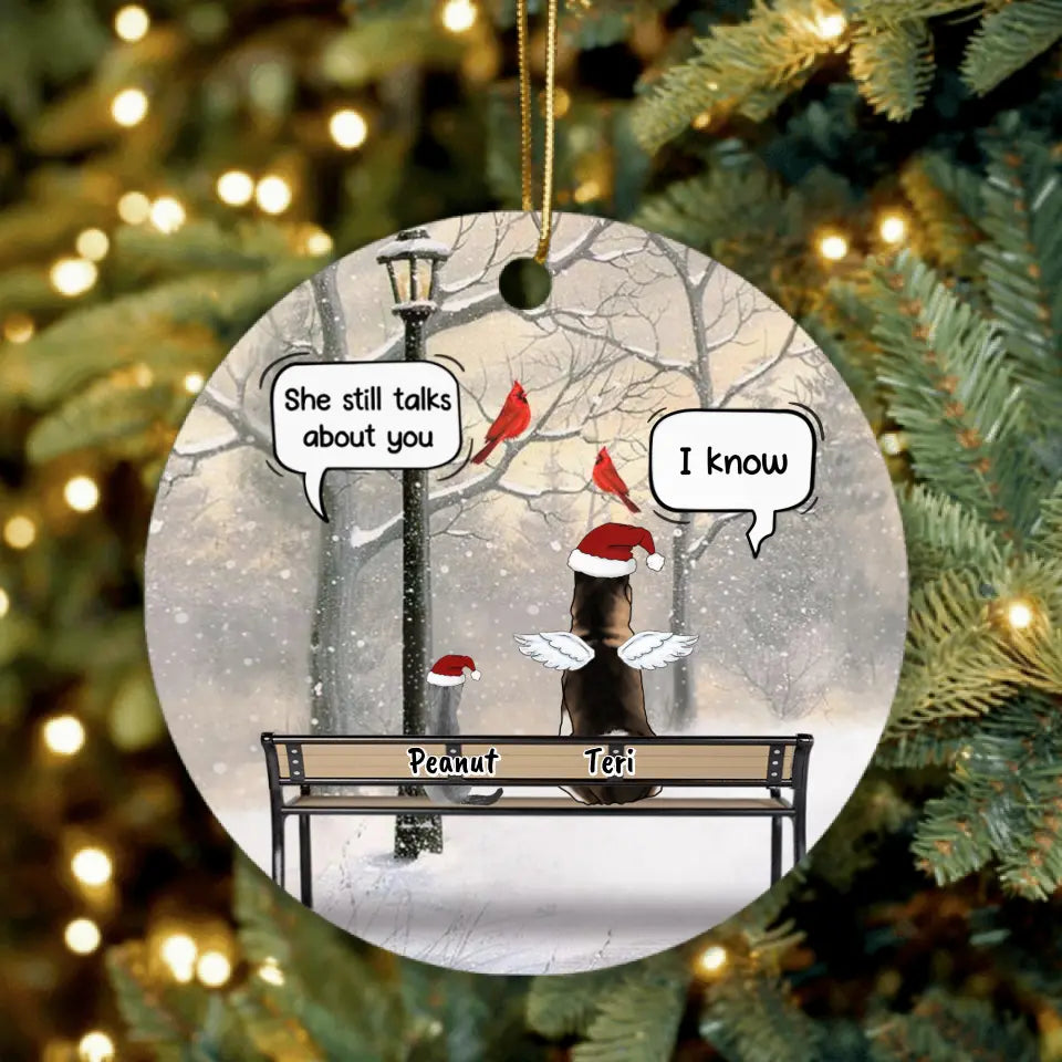Personalized Memorial Pets Conversation Ornament - Up to 6 Pets - Best Gift For Dog/Cat Lover