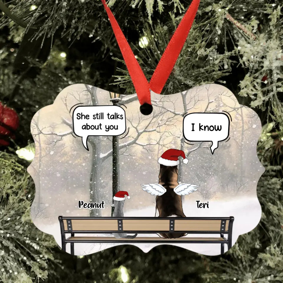 Personalized Memorial Pets Conversation Ornament - Up to 6 Pets - Best Gift For Dog/Cat Lover