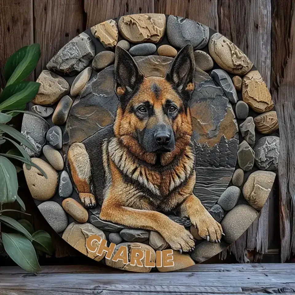Custom Personalized German Shepherd Metal Sign - Gift Idea For Dog Lover